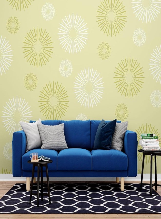 Cliths 1Pcs Wall Painting Stencil Fireworks Design DIY Template for Bedroom Living Room Home Office Walls Furniture Fabric Crafts 24x16 INCH - Image 3